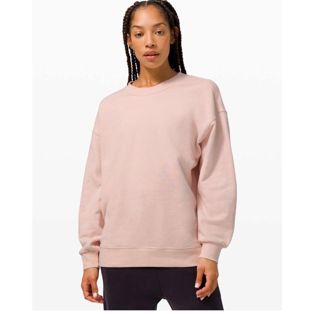 Lululemon Perfectly Oversized Crew Feather Pink Sweatshirt Size L